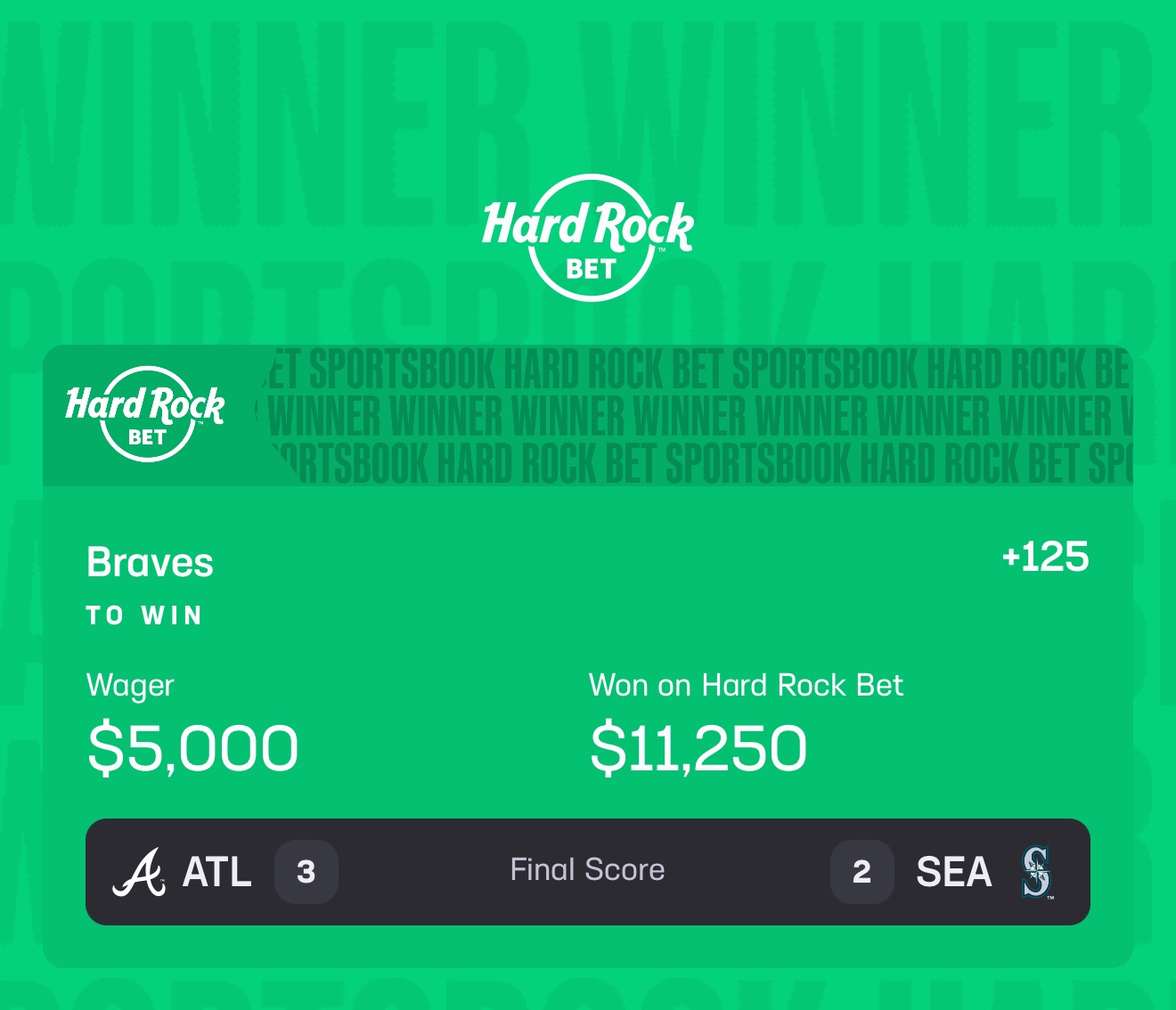 Winning bet slip
